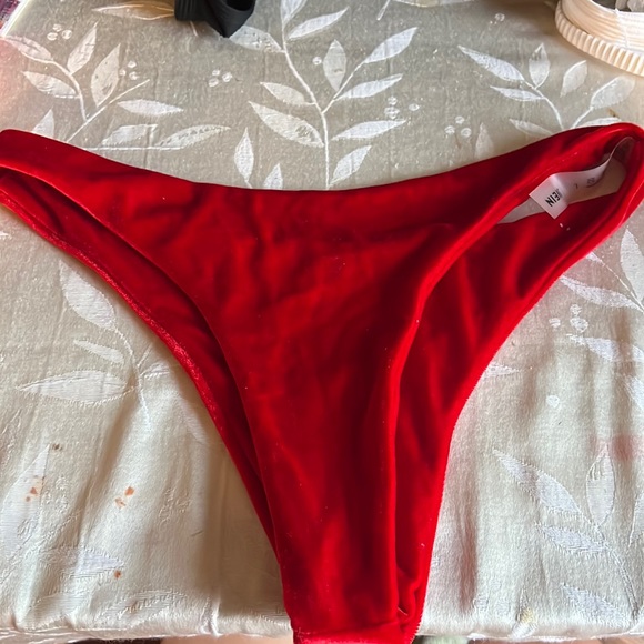 Red Swim Bottoms Thong - Picture 1 of 1